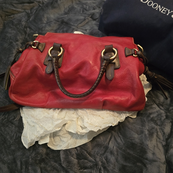 Dooney & Bourke Red Leather Florentine Large Sachel - Picture 5 of 12